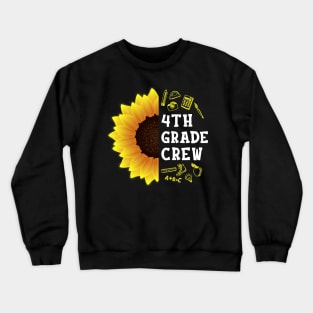 Fourth grade Crew Shirt First Day Preschool Back to School Sunflower Gift Crewneck Sweatshirt